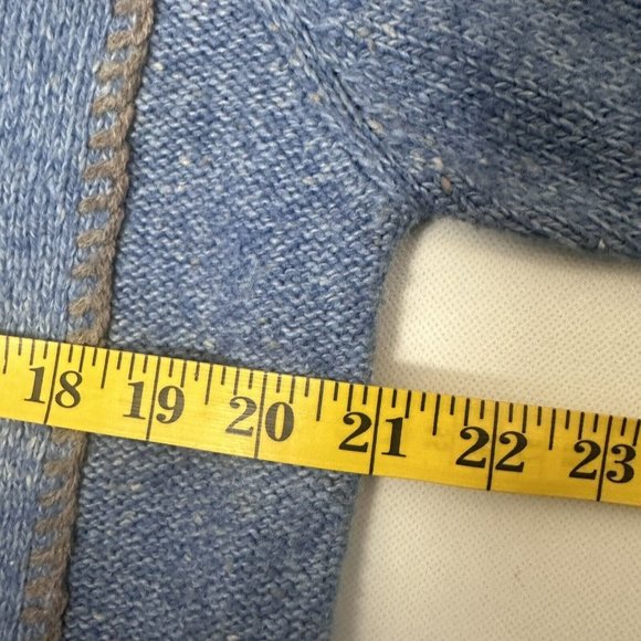 Woolrich Sweater Womens Large Blue Heather 1/4 Zip Lambs Wool Accent St… - Picture 9 of 10